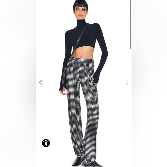 LOW RISE PLEATED TROUSER large houndstooth size S - Picture 1 of 6